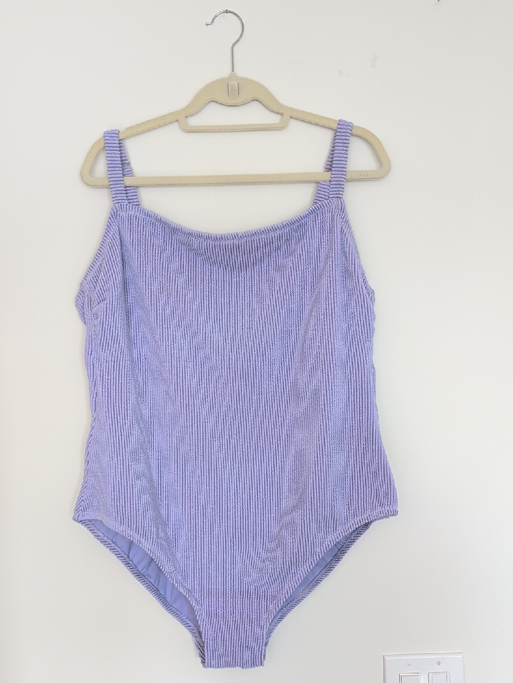 Lilac Ribbed Plus Size One-Piece Swimsuit